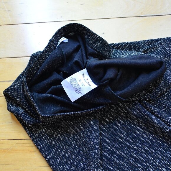 Reformation Women's Black Metallic Wide Leg Trousers Pants Size S - Picture 5 of 8